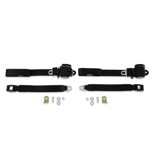 Seat Belt Kit – 3-Point – Bench – Black – Pair