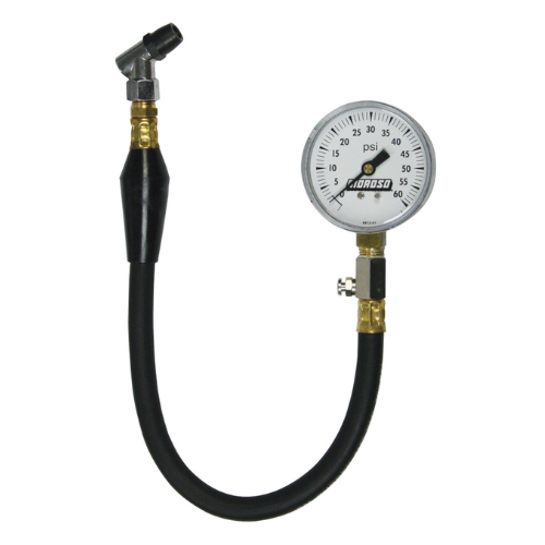 Dial Type Tire Pressure Gauge (0-60 PSI, 16.25 Hose, 2-5/8 Face)