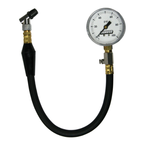 Dial Type Tire Pressure Gauge (0-100 PSI, 16.25 Hose, 2-5/8 Face)