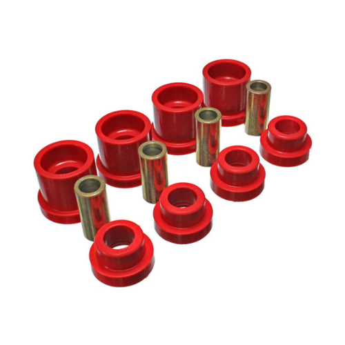 Sub-Frame Bushing Set, Red, Rear, Must Reuse Existing Outer Metal Shell And All Metal Parts, Performance Polyurethane