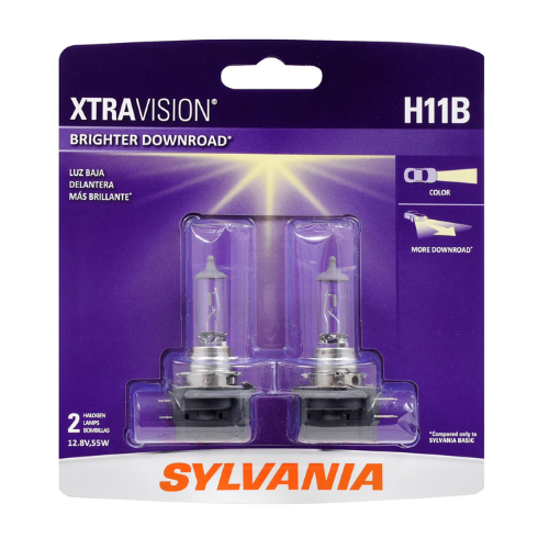 SYLVANIA – H11B XtraVision – High Performance Halogen Headlight Bulb, High Beam, Low Beam and Fog Replacement Bulb (Contains 2 Bulbs)